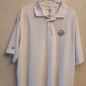 Antigua White Polo Shirt Classic Cotton Blend